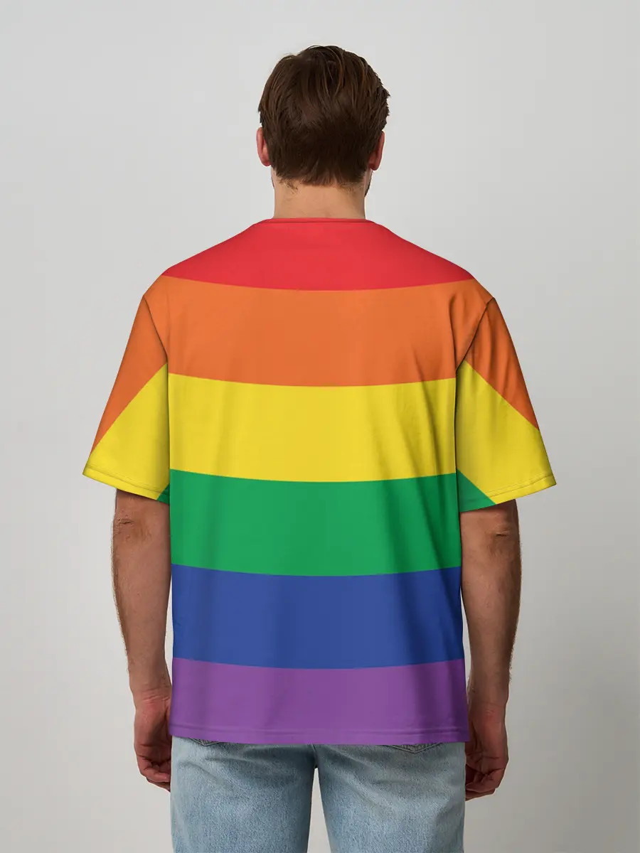Мужская футболка оверсайз / Радуга