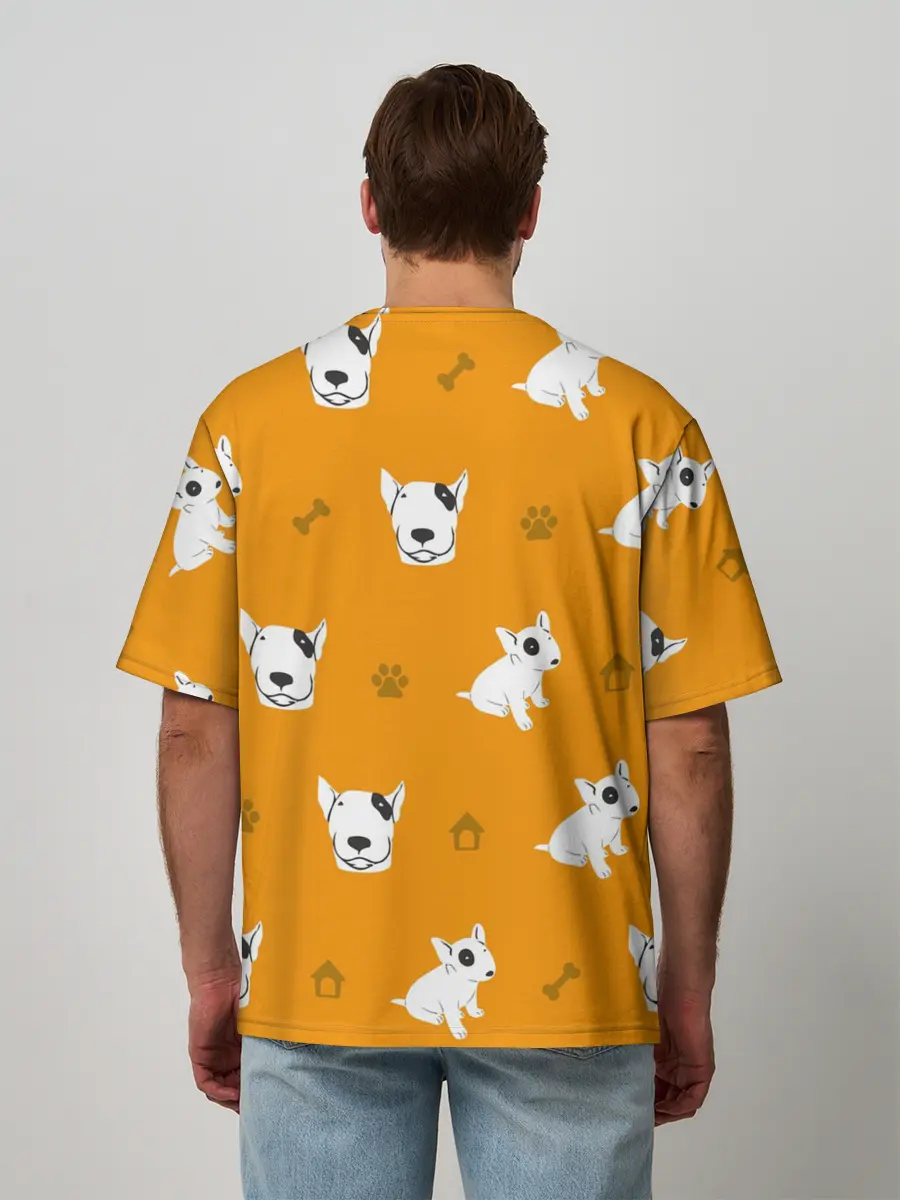 Мужская футболка оверсайз / Английский бультерьер