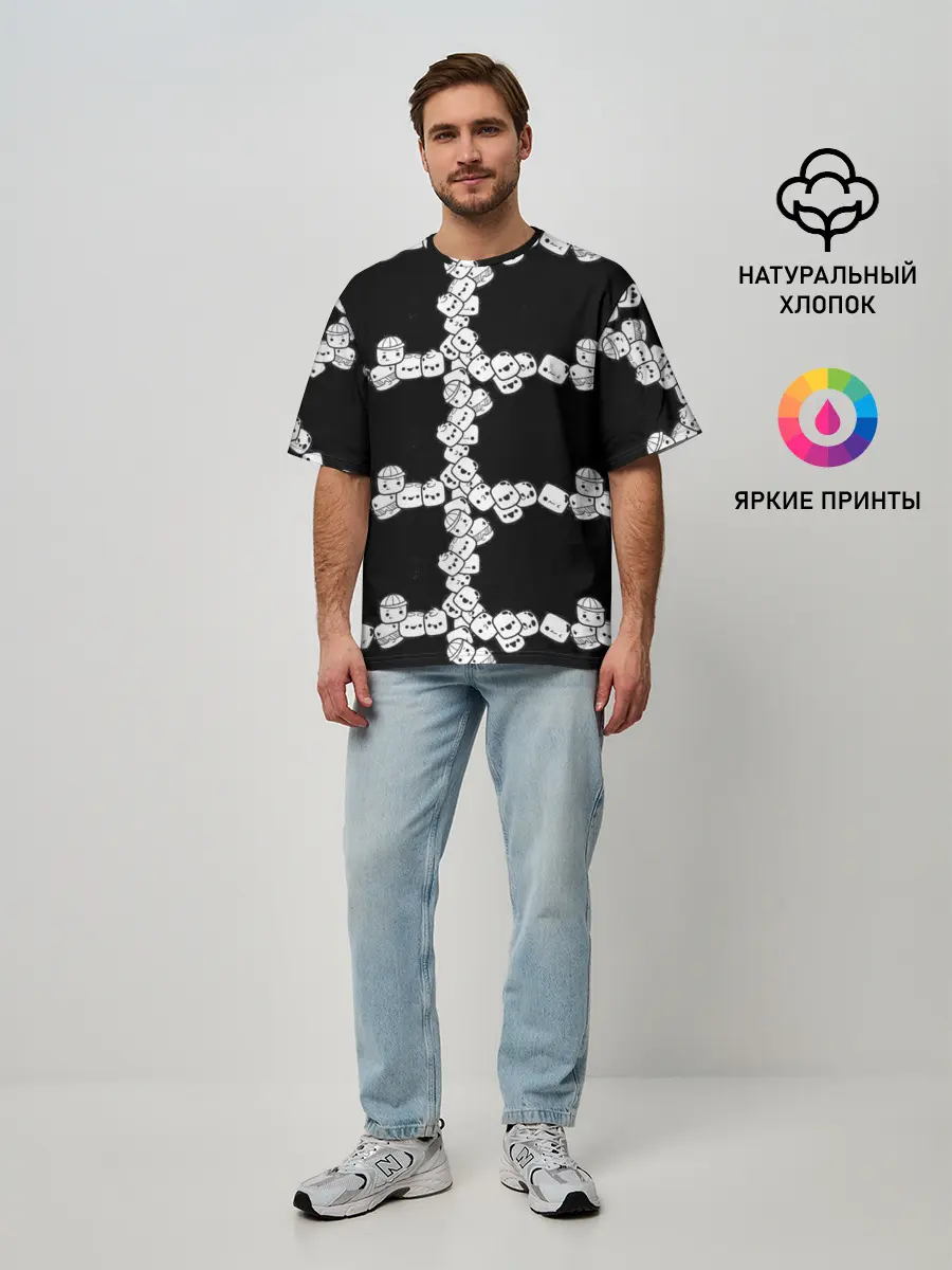 Мужская футболка оверсайз / Зефирки