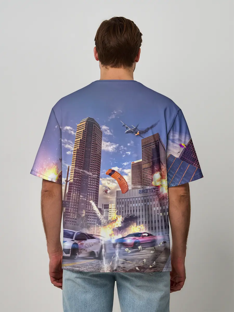 Мужская футболка оверсайз / ЭКШЕН Grand Theft Auto V