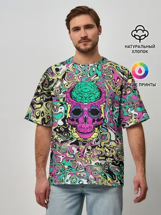 Мужская футболка оверсайз / Череп