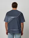 Мужская футболка оверсайз / Металлическая 3D основа