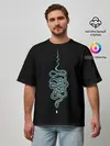 Мужская футболка оверсайз / вьющаяся змея