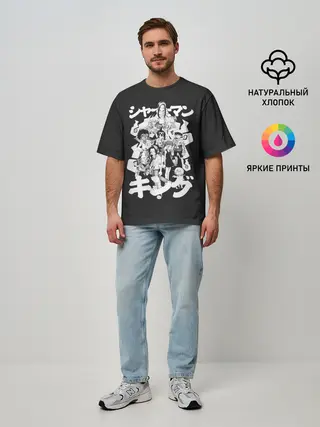 Мужская футболка оверсайз / Dream team anime