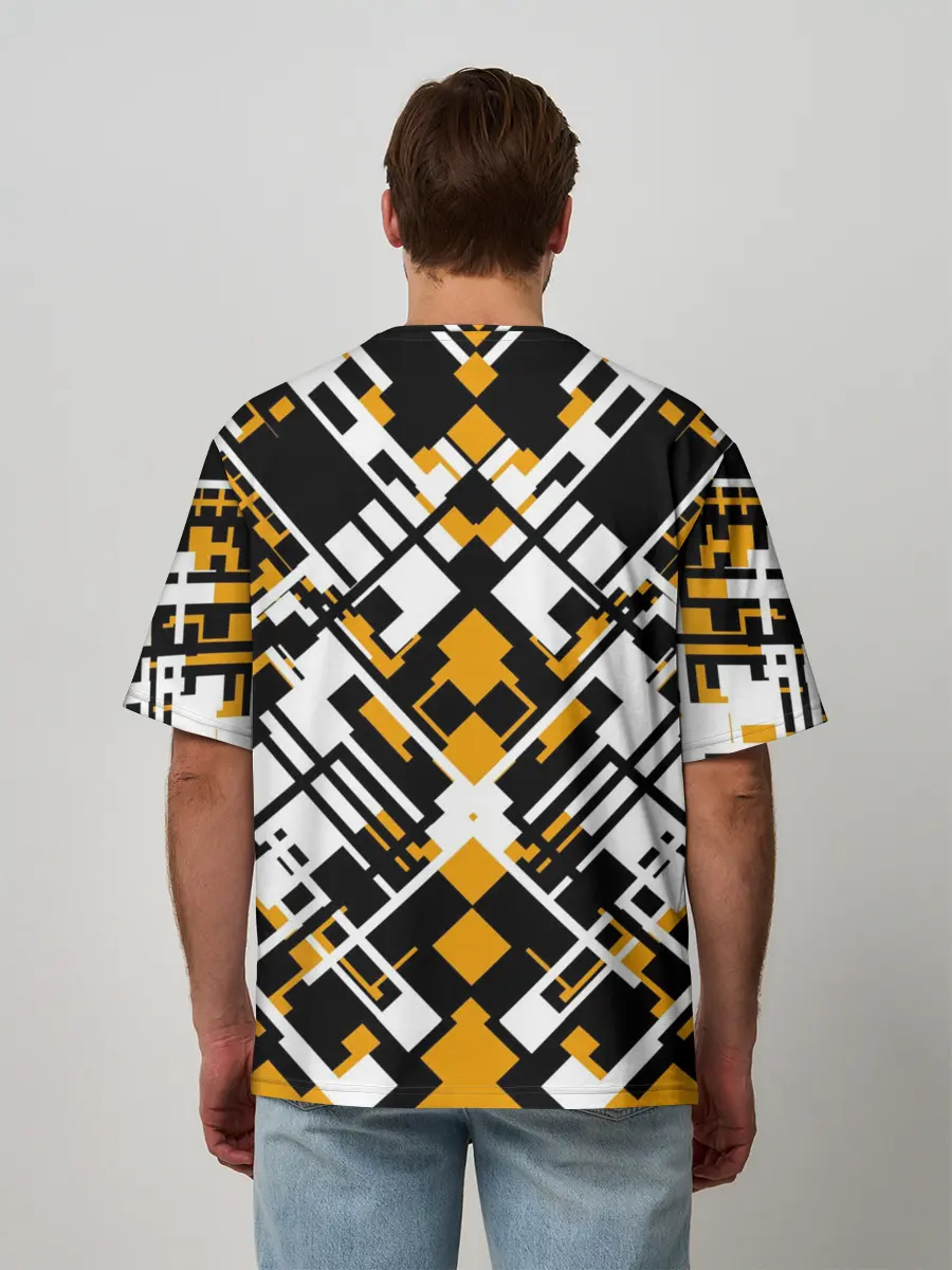 Мужская футболка оверсайз / КИБЕРПАНК,ФАНТАСТИКА,ГЕОМЕТРИЯ