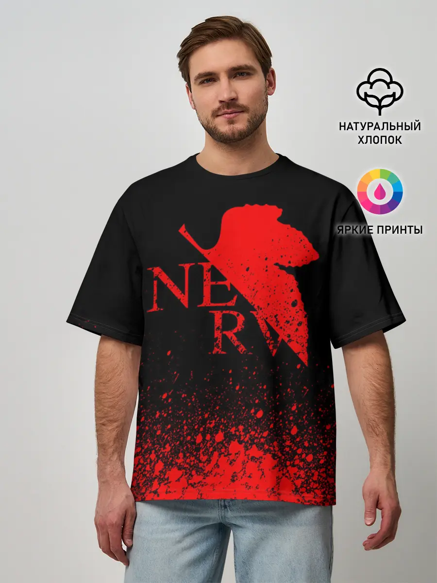 Мужская футболка оверсайз / EVANGELION