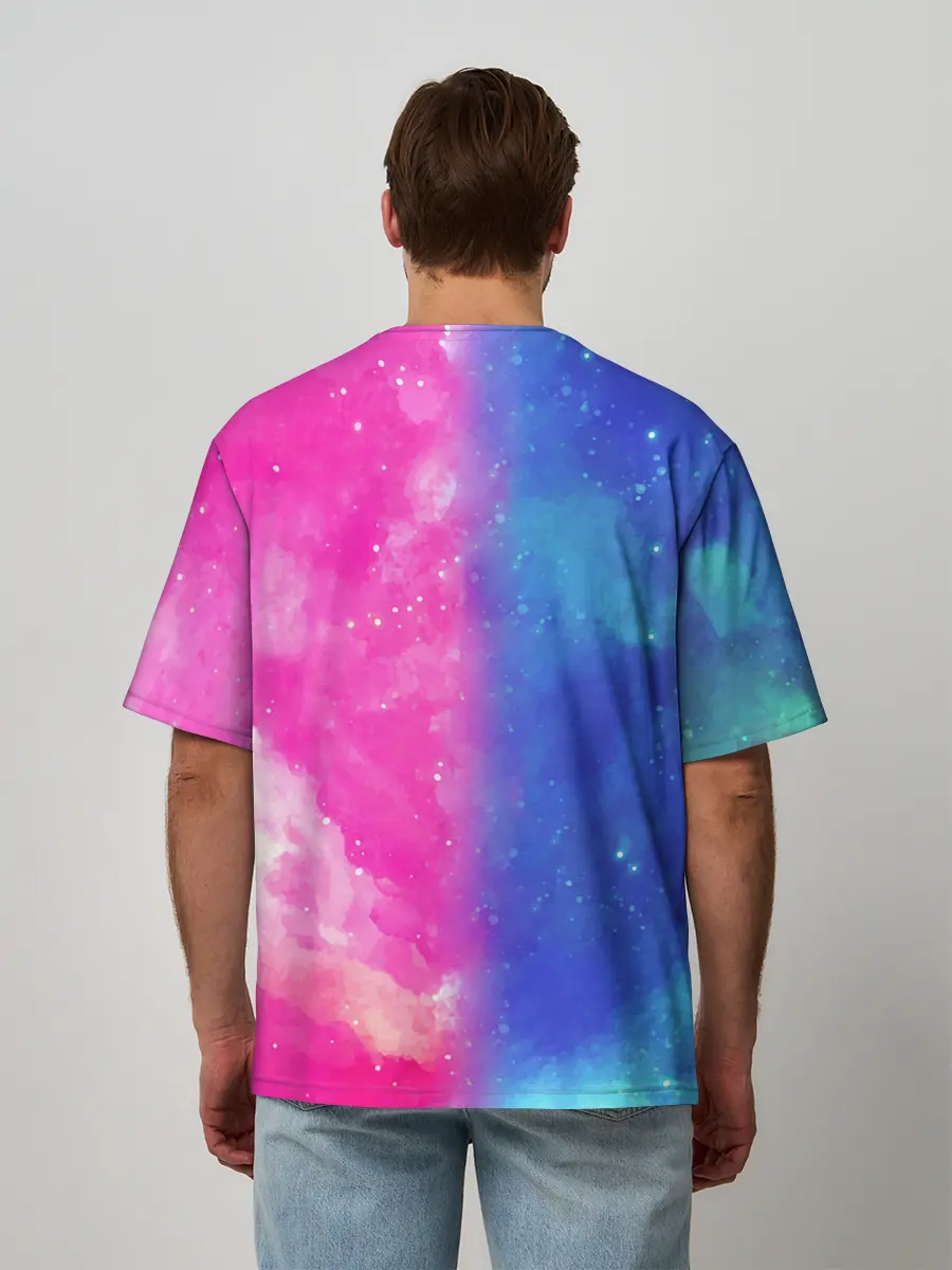 Мужская футболка оверсайз / Радуга Дэш