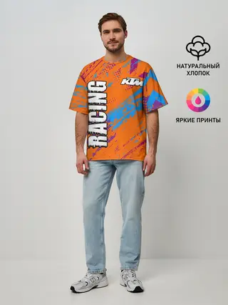 Мужская футболка оверсайз / KTM MOTORCYCLES / КТМ МОТОЦИКЛЫ