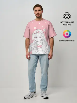 Мужская футболка оверсайз / Сон в замке демона