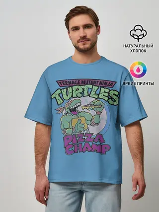 Мужская футболка оверсайз / Любитель пиццы