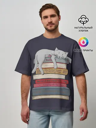 Мужская футболка оверсайз / Relax Cat