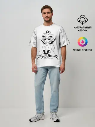 Мужская футболка оверсайз / Черный демон Аста и Неро