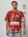 Мужская футболка оверсайз / Новогодний Fortnite