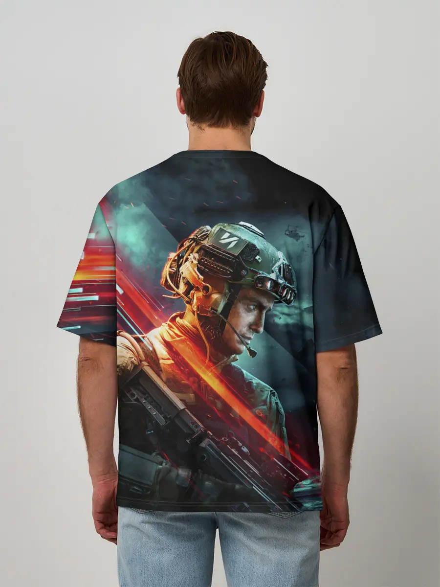 Мужская футболка оверсайз / Battlefield 2042 game art