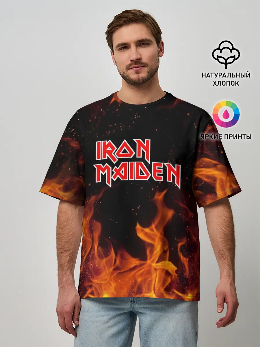 Мужская футболка оверсайз / Iron Maiden