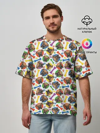 Мужская футболка оверсайз / Немецкий Боксёр