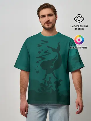 Мужская футболка оверсайз / Русалка