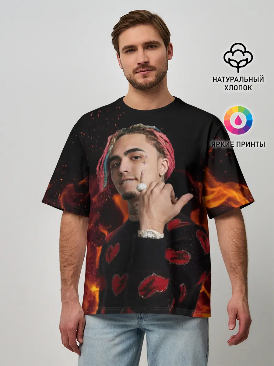 Мужская футболка оверсайз / Lil Pump - 103