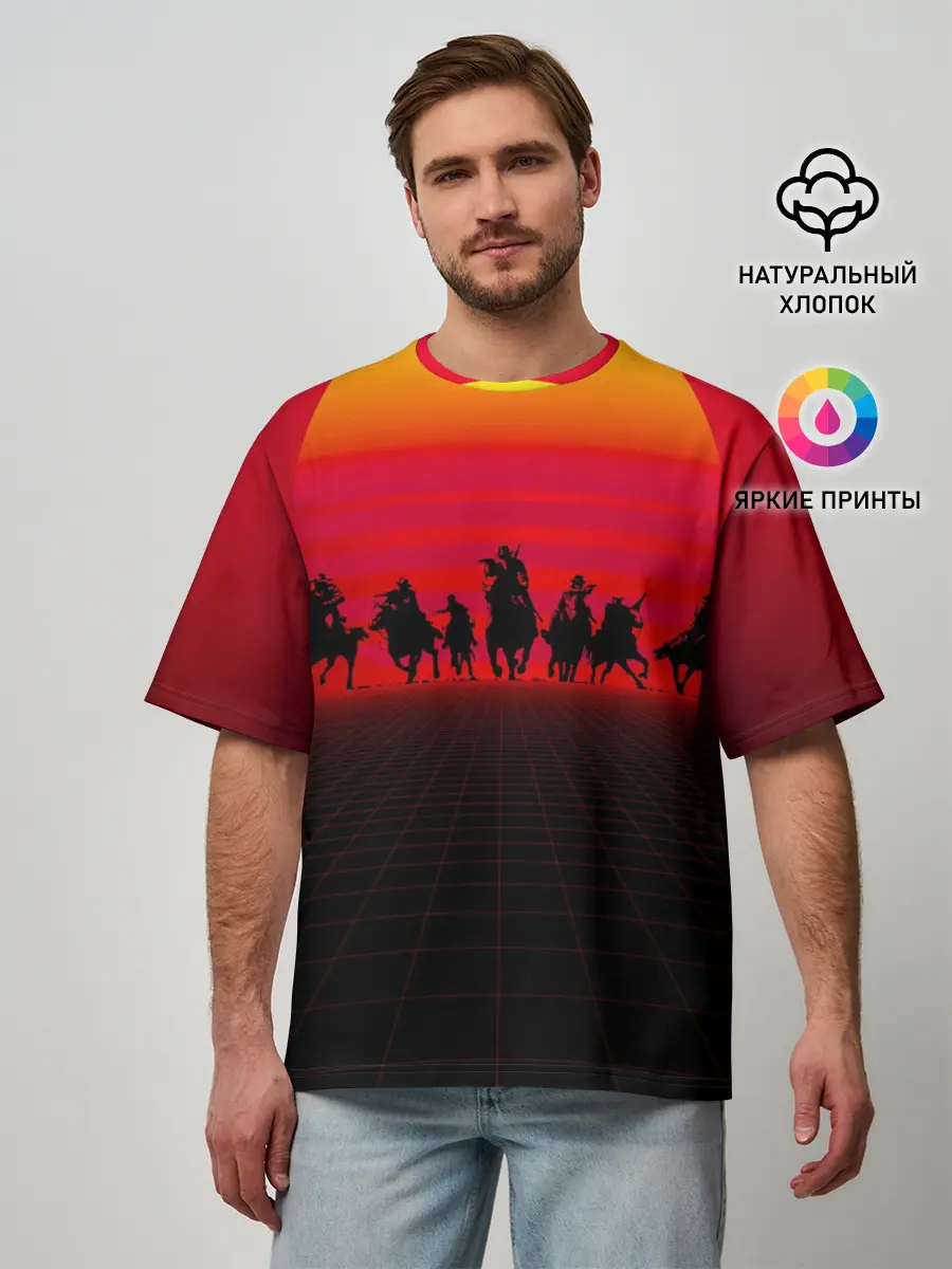 Мужская футболка оверсайз / read dead