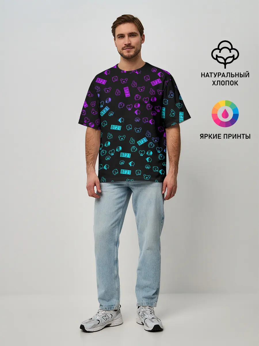 Мужская футболка оверсайз / BTS BT21