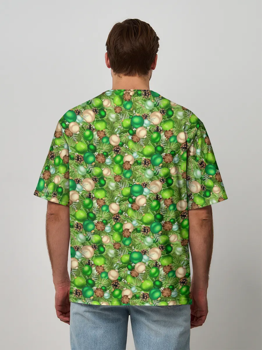 Мужская футболка оверсайз / Новогодние Игрушки