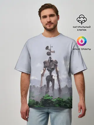 Мужская футболка оверсайз / СИРЕНОГОЛОВЫЙ / ЛЕС