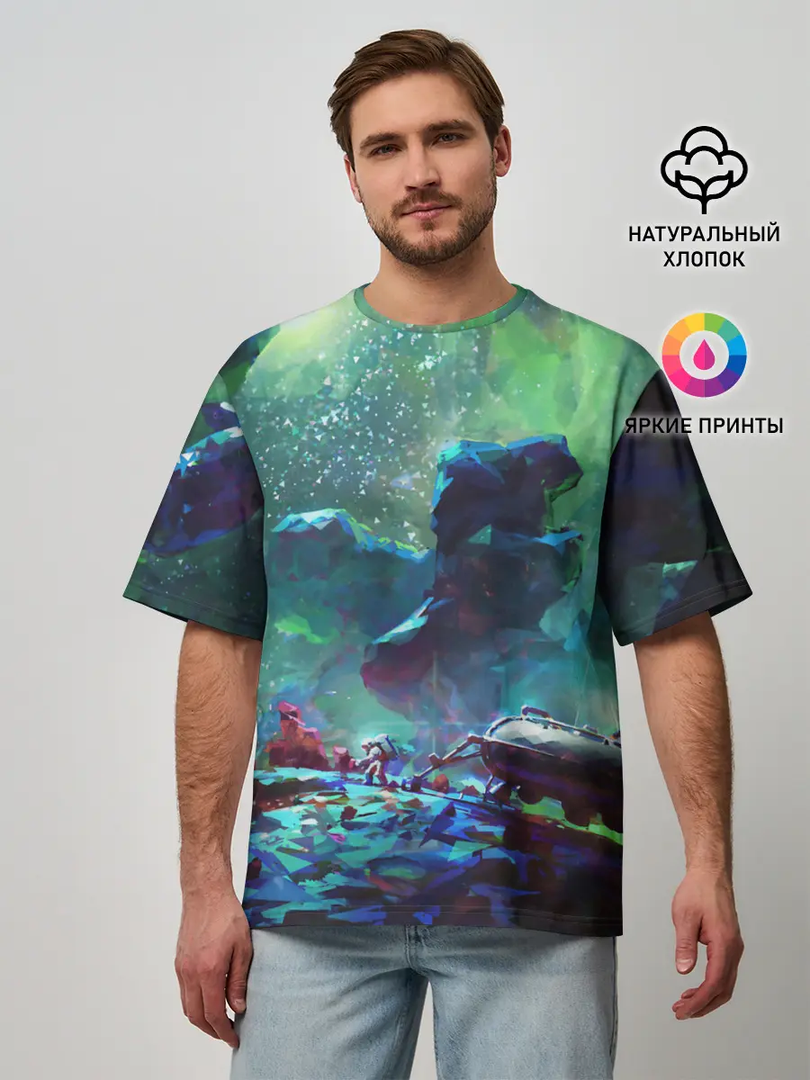 Мужская футболка оверсайз / КОСМОС:КОСМОНАВТ