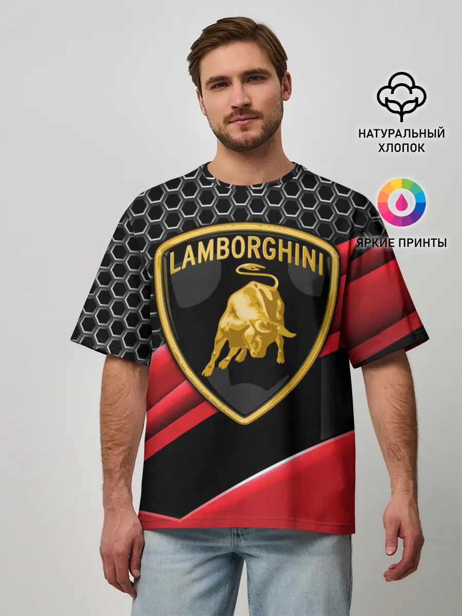 Мужская футболка оверсайз / Lamborghini
