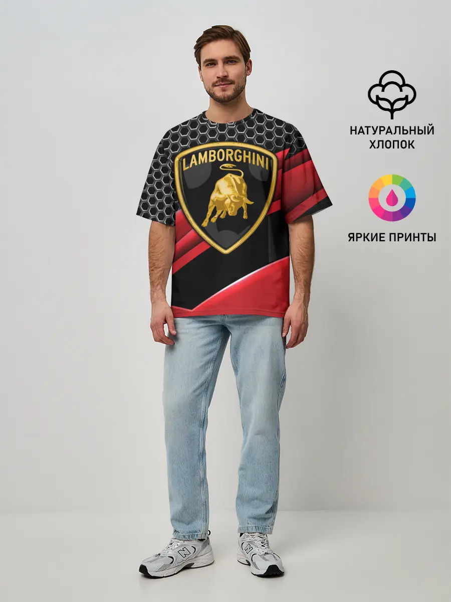 Мужская футболка оверсайз / Lamborghini