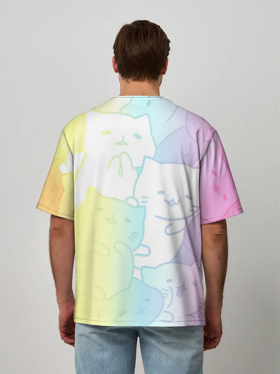 Мужская футболка оверсайз / Котоколлаж 05