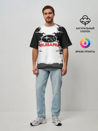 Мужская футболка оверсайз / Subaru
