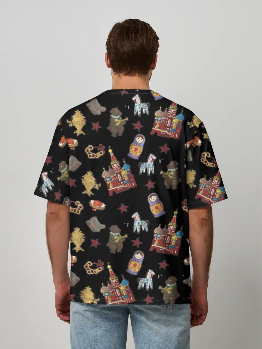 Мужская футболка оверсайз / Москва символика