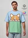 Мужская футболка оверсайз / Милый Корги