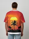 Мужская футболка оверсайз / Пальмы на фоне моря