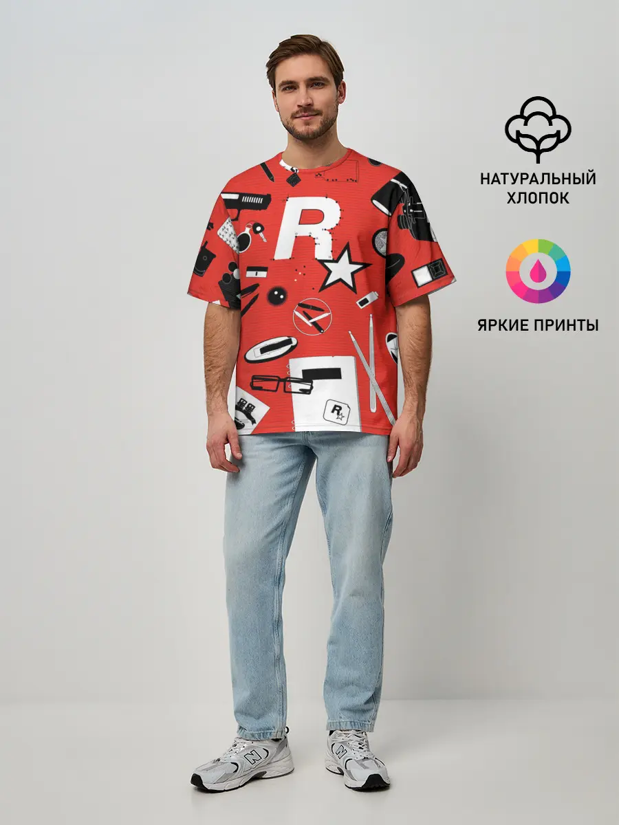 Мужская футболка оверсайз / Rockstar
