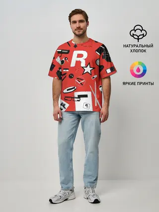 Мужская футболка оверсайз / Rockstar