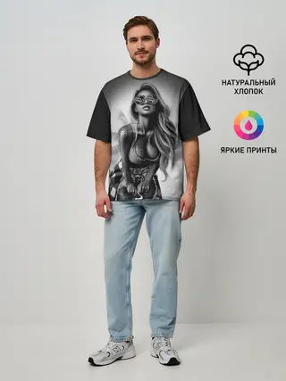 Мужская футболка оверсайз / Trap girl