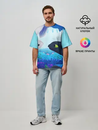 Мужская футболка оверсайз / Приручить Дракона