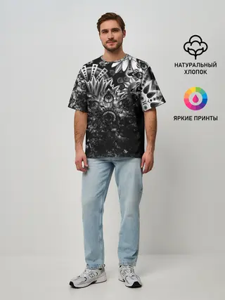 Мужская футболка оверсайз / Floral Pattern