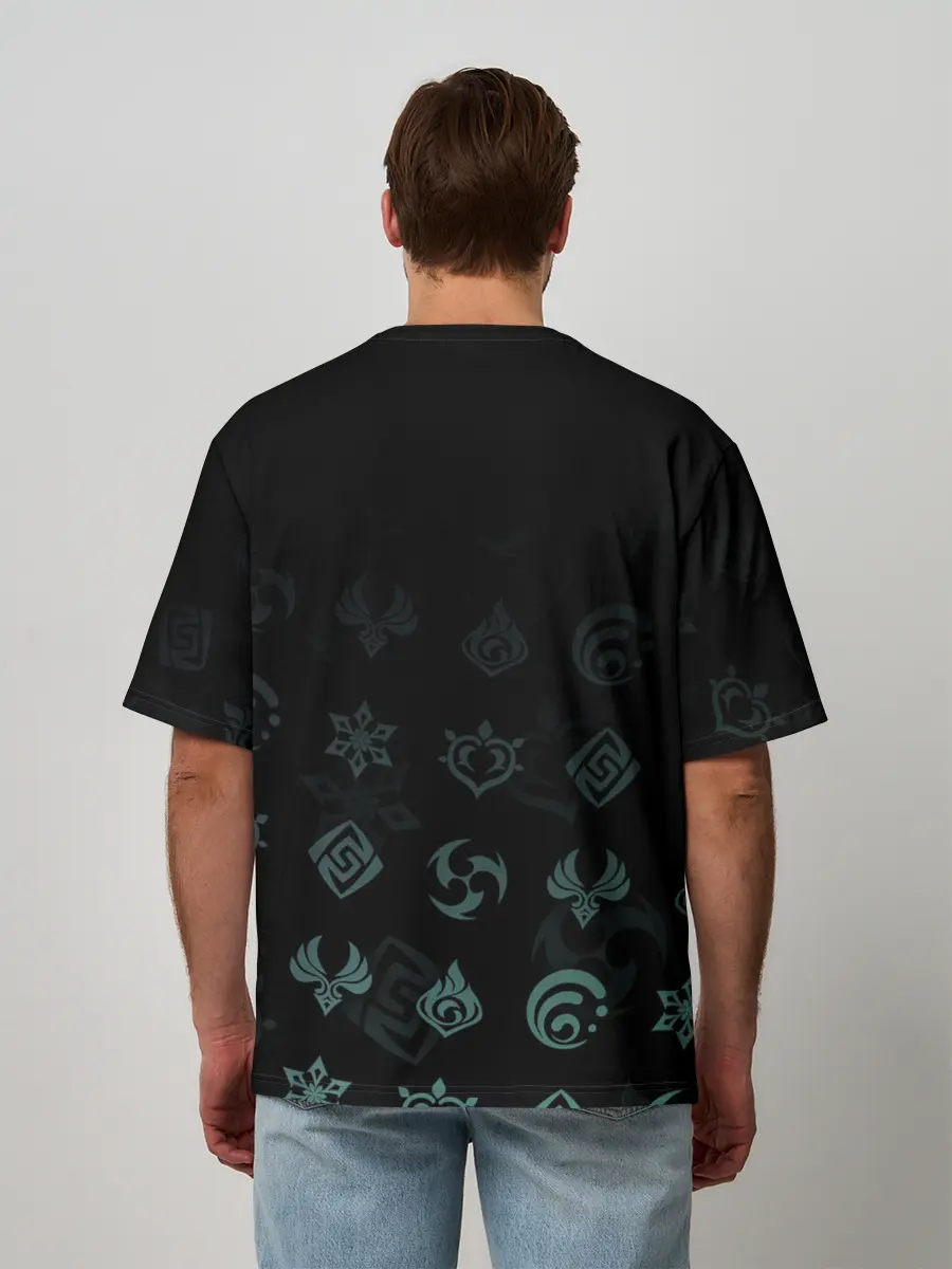 Мужская футболка оверсайз / Сахароза / Genshin Impact