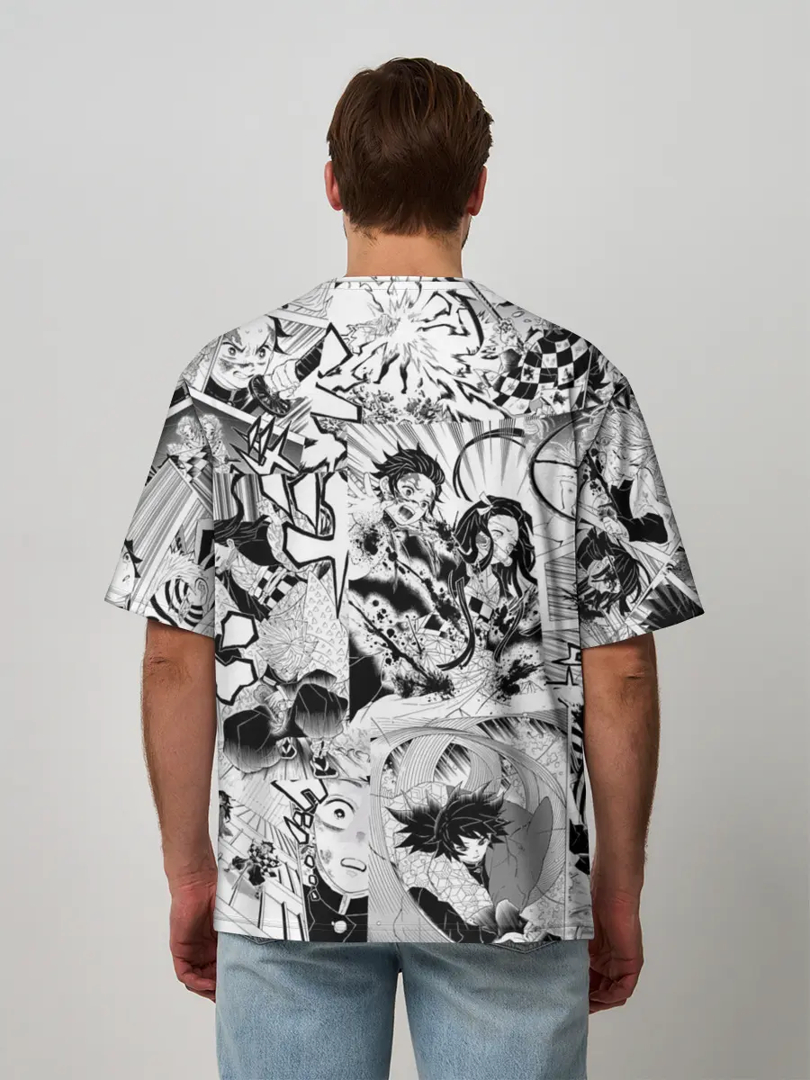 Мужская футболка оверсайз / Клинок, рассекающий демонов, МАНГА