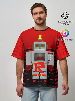 Мужская футболка оверсайз / ROBO | ROBLOX | РОБЛОКС