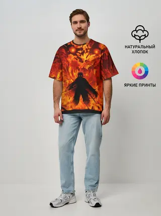 Мужская футболка оверсайз / Клинок, рассекающий демонов