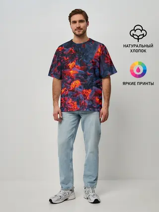 Мужская футболка оверсайз / Магия углей