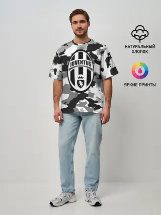 Мужская футболка оверсайз / FC Juventus Camouflage
