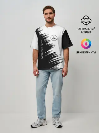 Мужская футболка оверсайз / mercedes benz