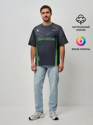 Мужская футболка оверсайз / Skoda VRS | Шкода ВРС