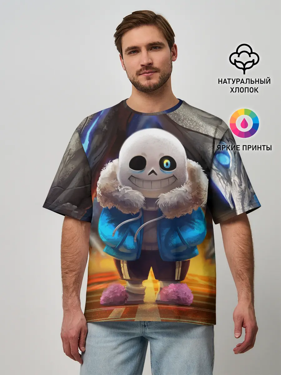 Мужская футболка оверсайз / UNDERTALE | АНДЕРТЕЙЛ