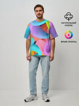 Мужская футболка оверсайз / абстракция