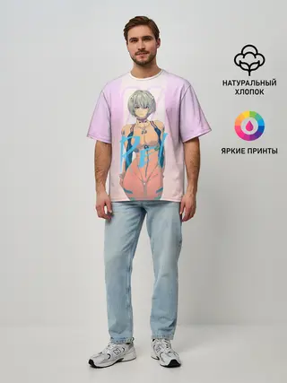 Мужская футболка оверсайз / Rei Ayanami